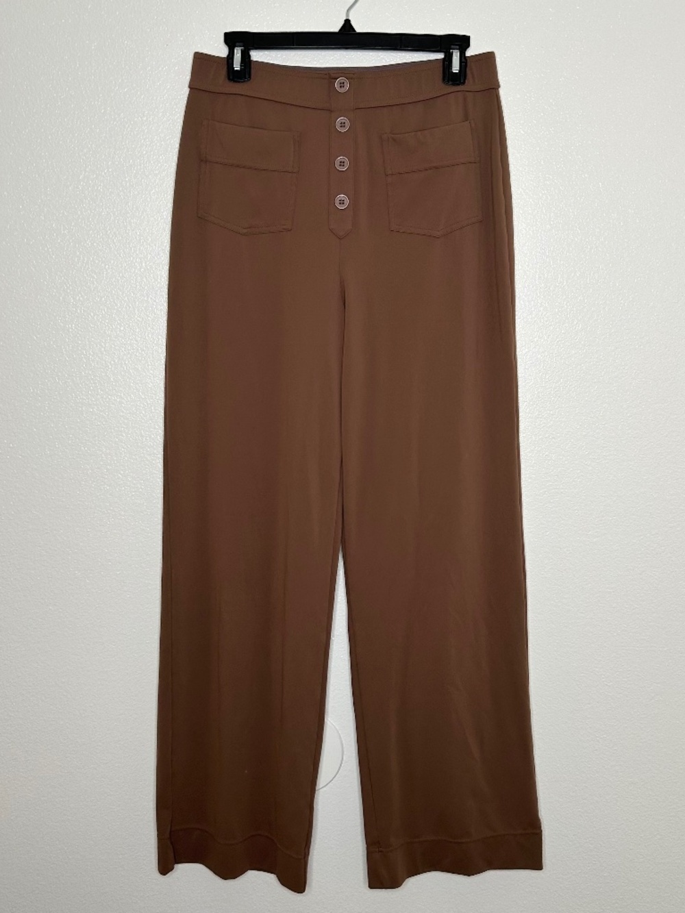 Halara Womens Brown Stretch High Waisted Wide Leg Pull-On Pants Size L Tall